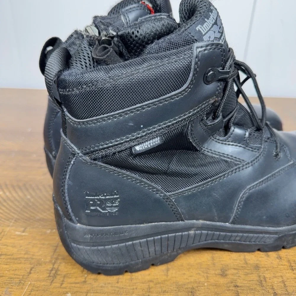 Timberland‎ PRO Boots Mens 10 Black Valor Duty Side Zip Tactical Waterproof Work